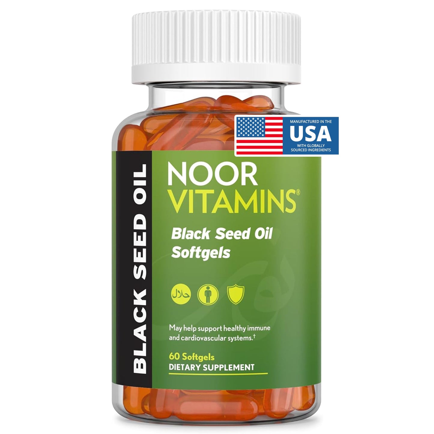 Noor Vitamins Halal Black Seed Oil 1000mg — 60 Softgels
